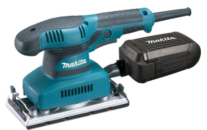 Makita Schwingschleifer Gartenhaus streichen. Holz vorbehandeln. Makita Schwingschleifer