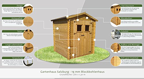 Gartenhaus Holz Salzburg 180 x 130 cm