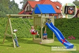 Spielturm Premium S Gartenpirat mit Schaukel und Sandkasten
