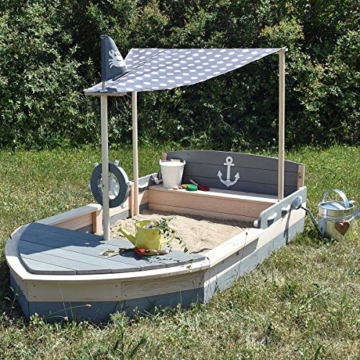 Sandkasten Boot Krabbe XXL aus Holz Schiff